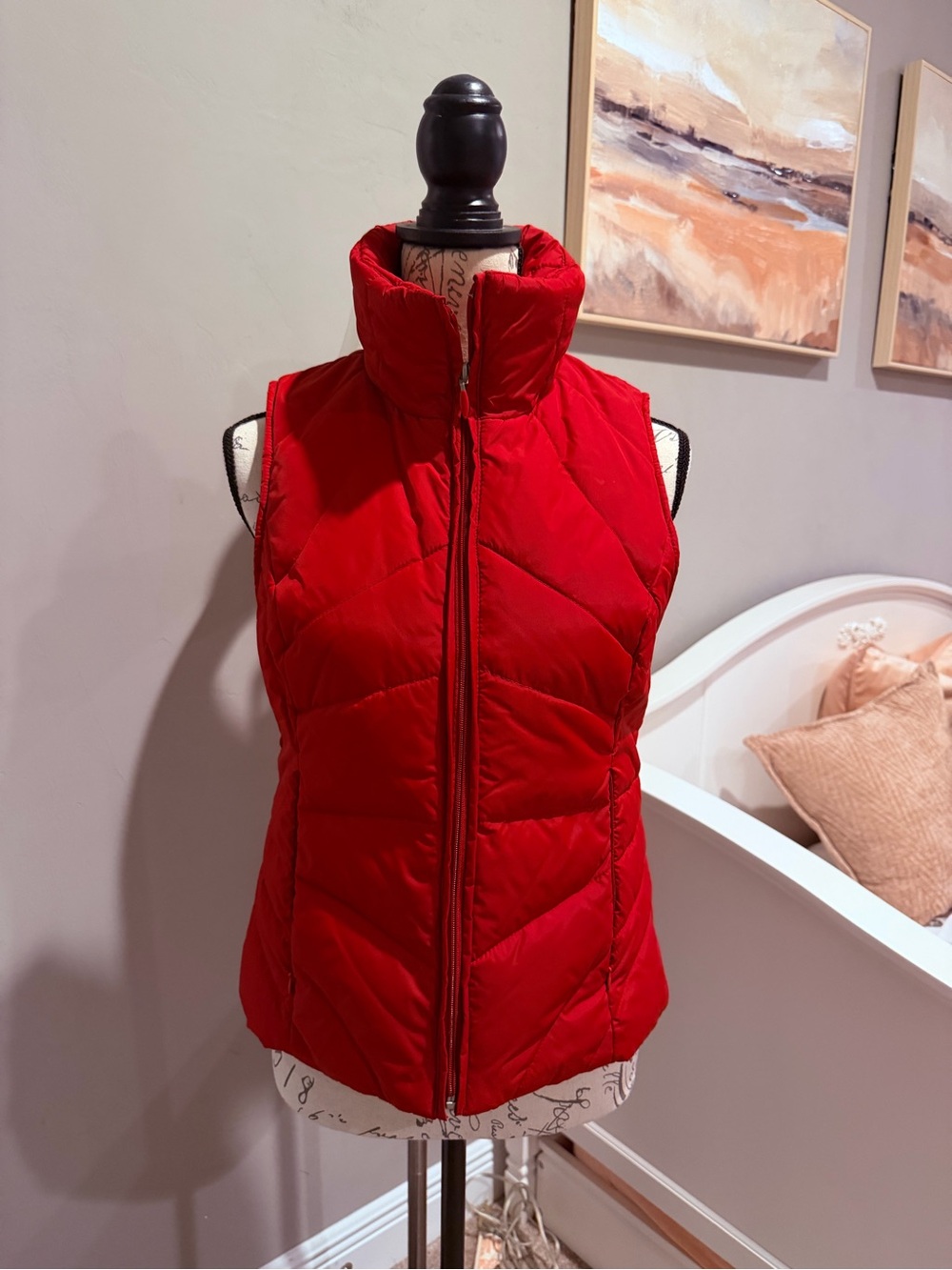 Kenneth Cole Reaction Red Quilted High-Collar Puffer Vest